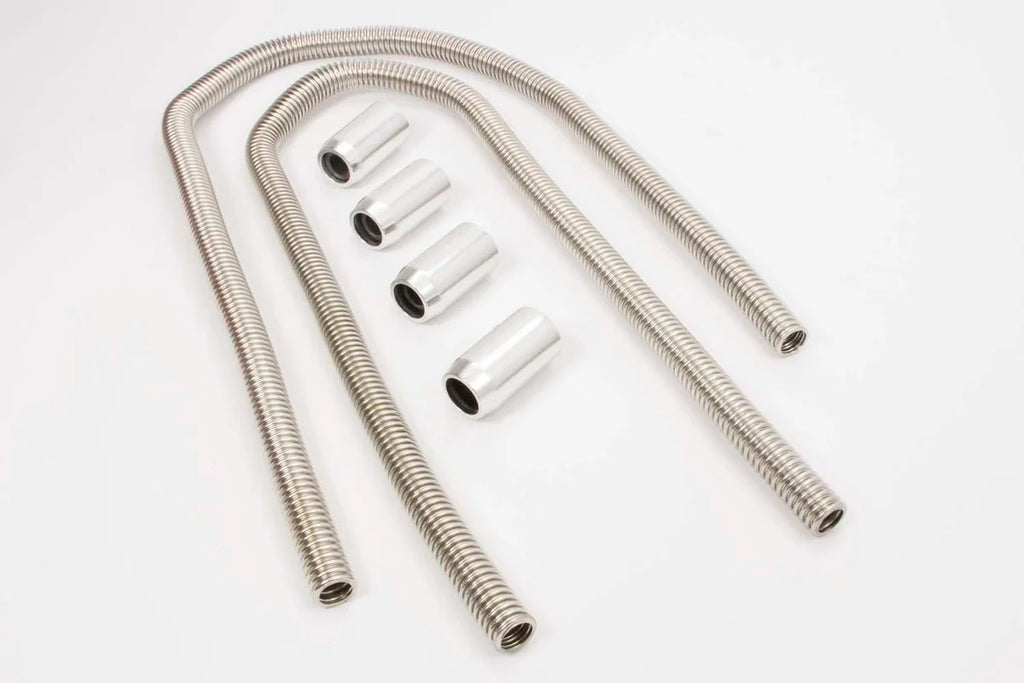 Racing Power Company 2-44in Stainless Heater Hose Kit w/Chrome Ends