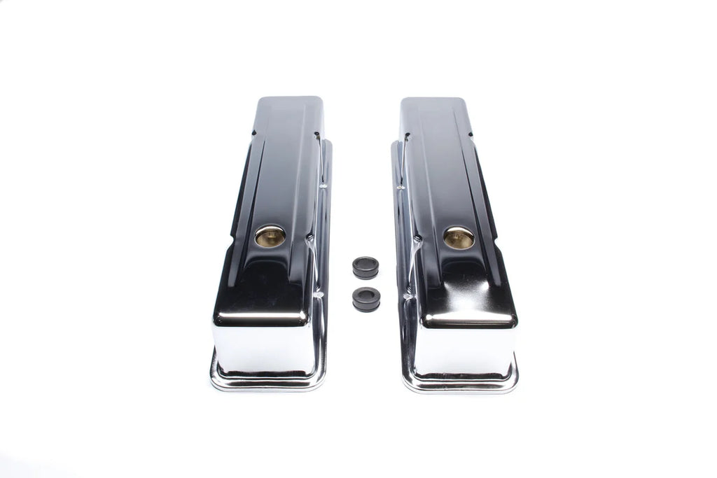 Racing Power Company 58-86 SBC Valve Covers Tall Chrome Steel