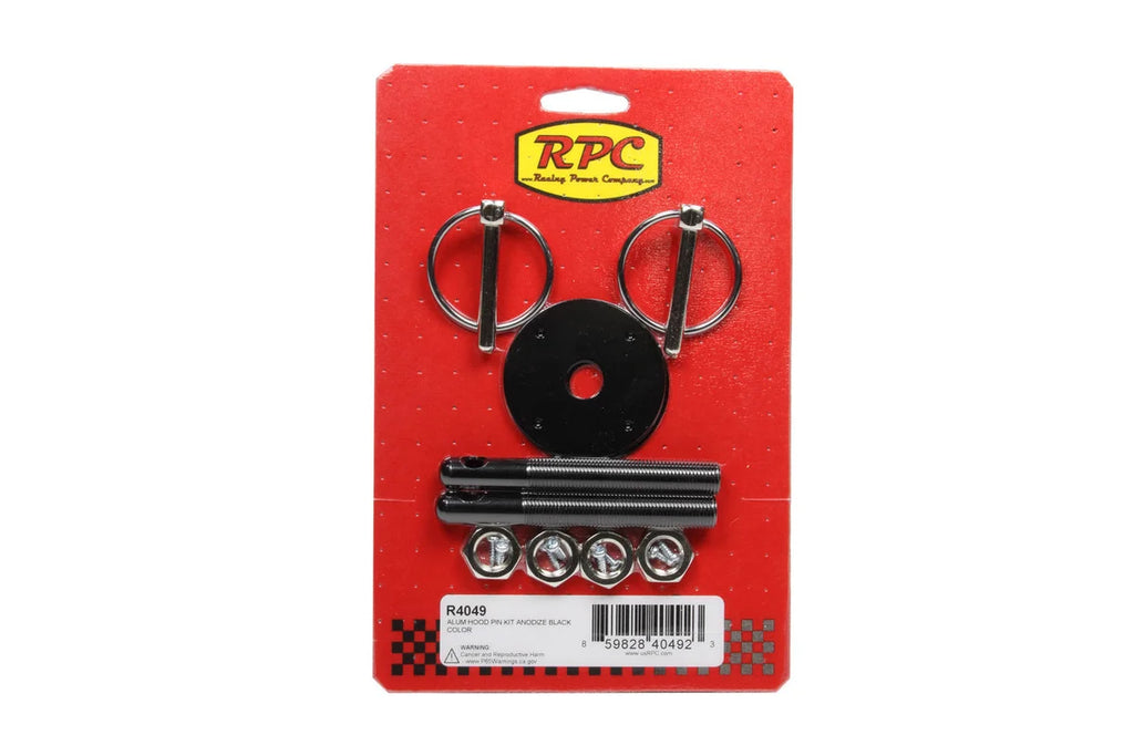 Racing Power Company Aluminum Hood Pin Kit Black