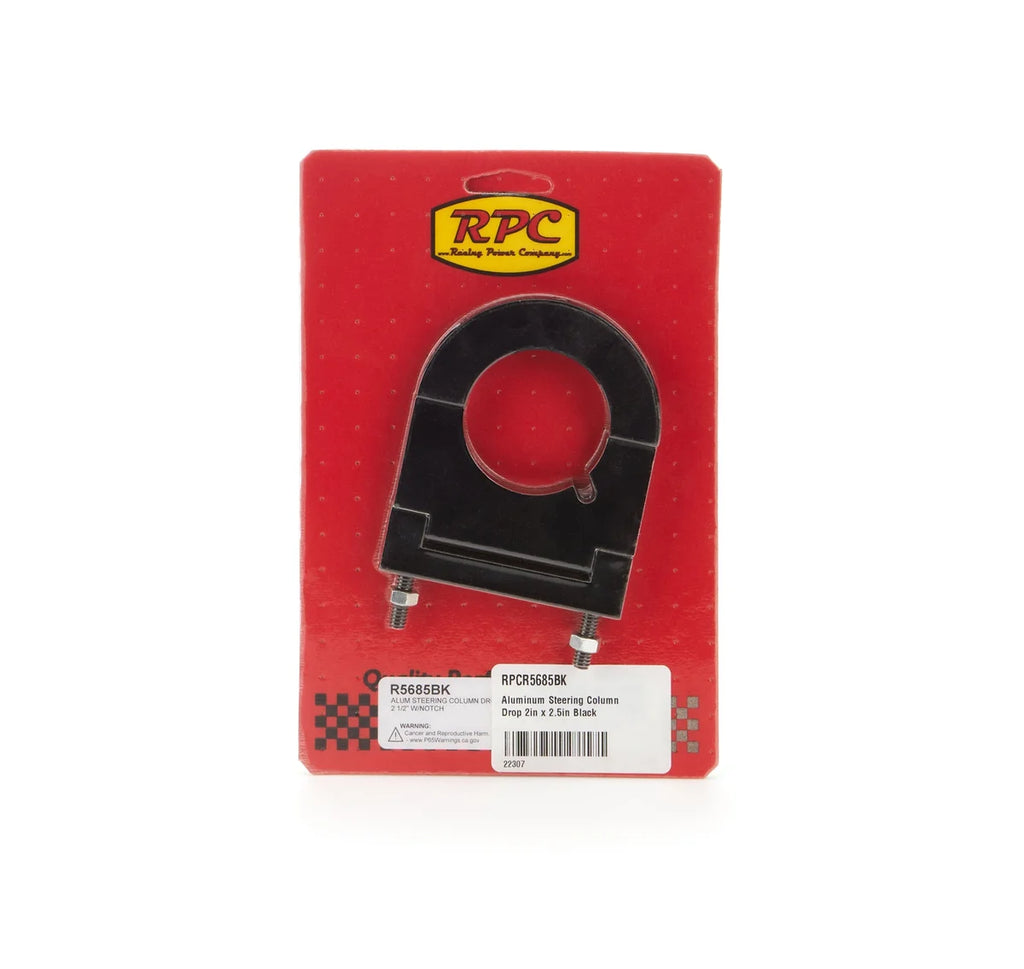 Racing Power Company Aluminum Steering Column Drop 2in x 2.5in Black