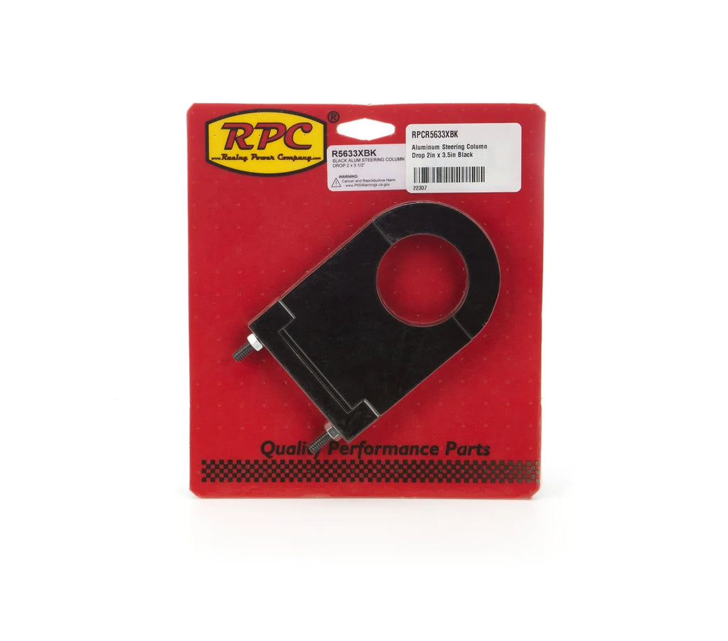 Racing Power Company Aluminum Steering Column Drop 2in x 3.5in Black