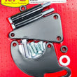 Load image into Gallery viewer, Racing Power Company BBC Saginaw Power Steer Bracket Lwp Black