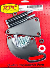 Load image into Gallery viewer, Racing Power Company BBC Saginaw Power Steer Bracket Lwp Black