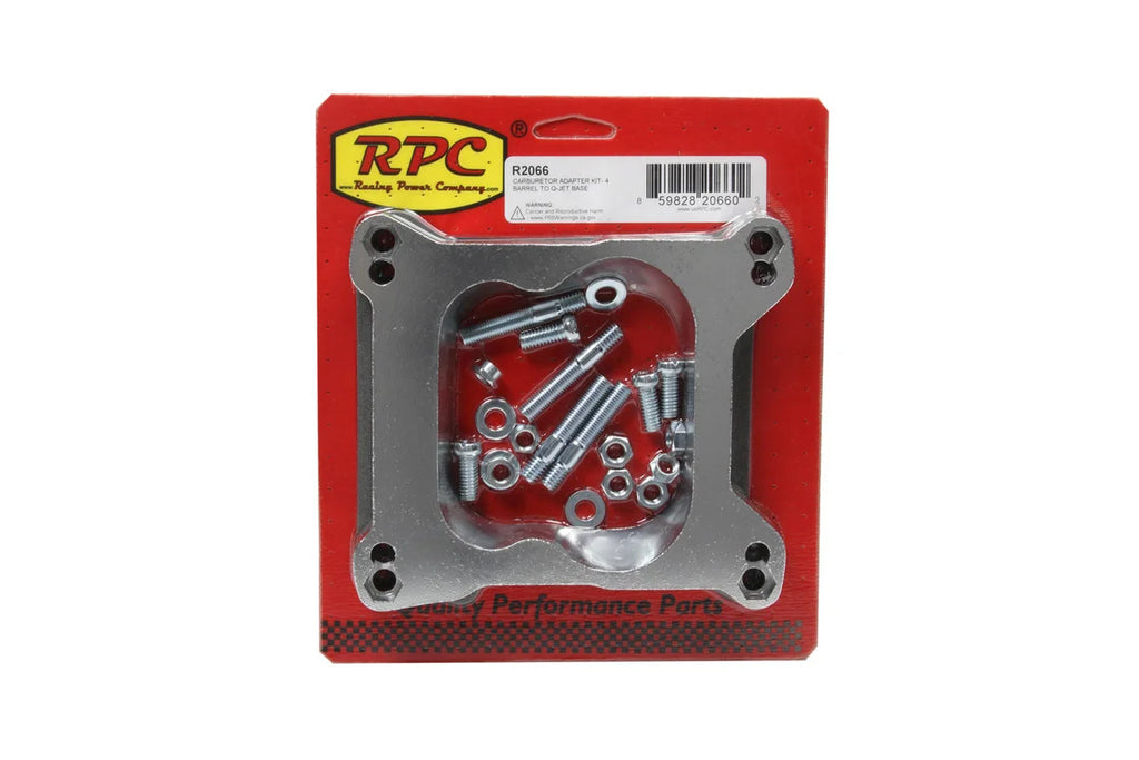 Racing Power Company Carburetor Adapter Kit- 4 Barrel To Q-Jet Base