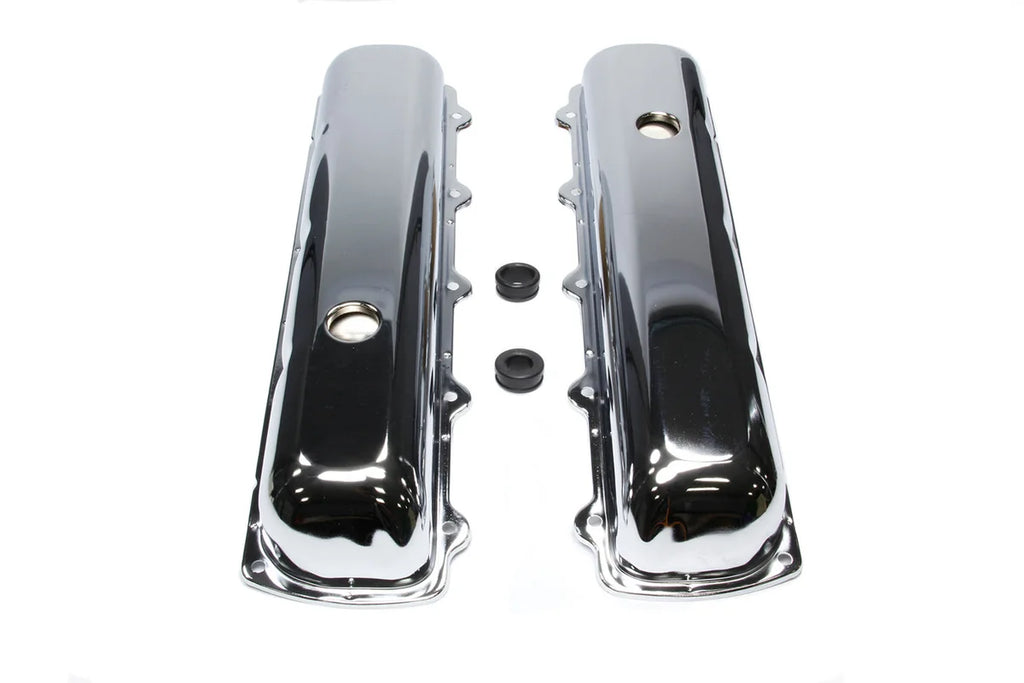 Racing Power Company Chrome Steel Oldsmobile Short Valve Cover Pair