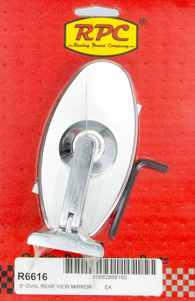 Racing Power Company Chrome Steel Oval 5in Interior Mirror