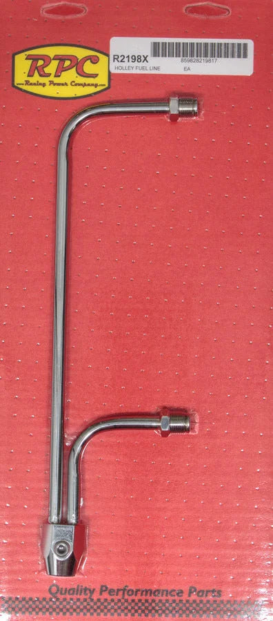 Racing Power Company Fuel Line Chrome 8-21/32 in Centers