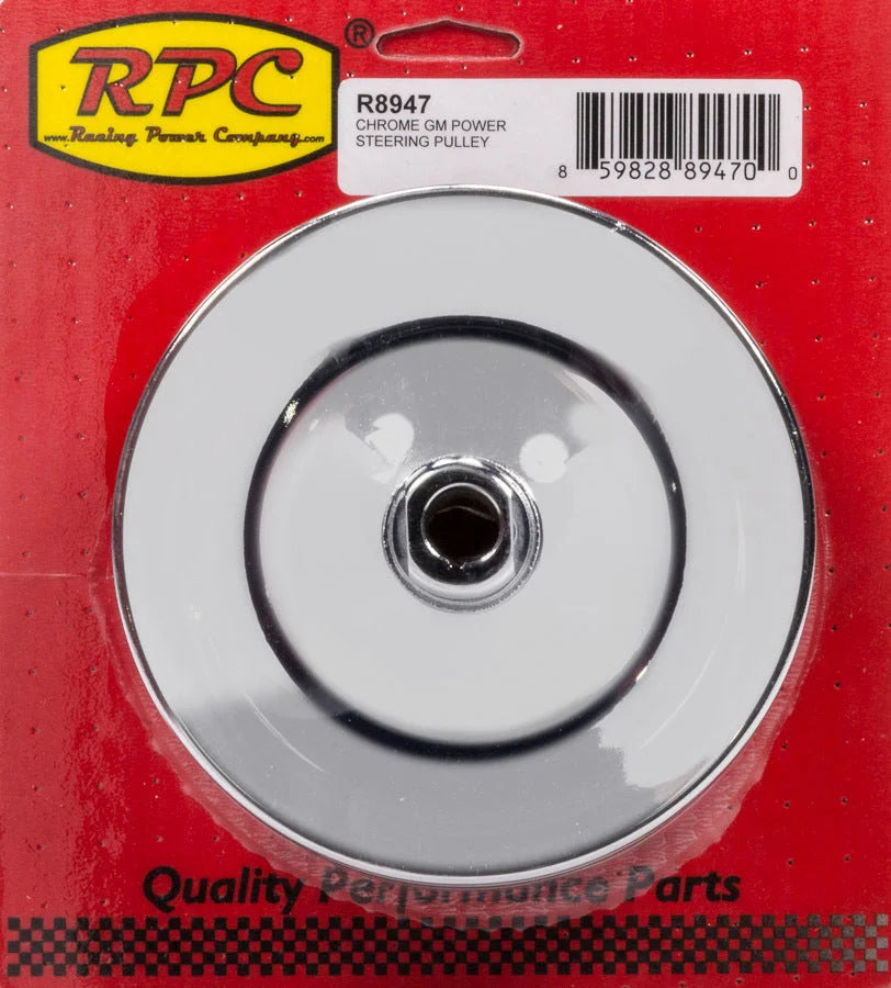 Racing Power Company GM Power Steering Pulley 2 Groove Chrome