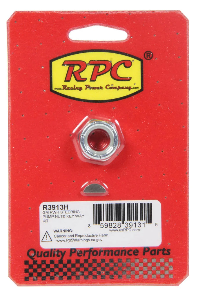 Racing Power Company GM Power Steering Pump Nut and Keyway Kit