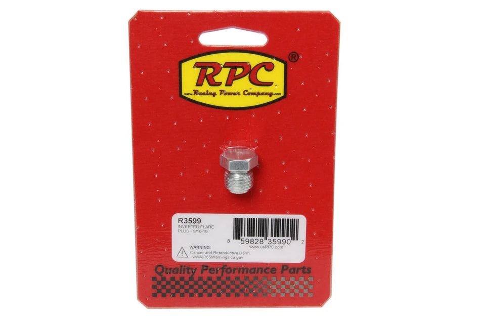 Racing Power Company Inverted Flare Plug - 9/ 16-18 R3599