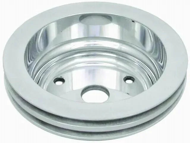 Racing Power Company Pol Alum Double Groove Pulley R9485POL fits SBC