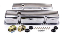 Load image into Gallery viewer, Racing Power Company SBC Alum Finned Tall V/C Polished
