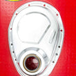 Load image into Gallery viewer, Racing Power Company SBC Steel Timing Chain Cover Chrome