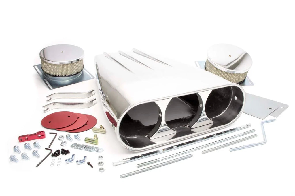 Racing Power Company Streetscoop Polished Finned Dual 4 Barrel