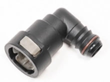Load image into Gallery viewer, Radium 16mm SAE Female to 90deg 5/8in Barb - Side View