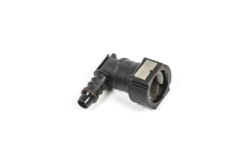 Radium Engineering 12mm SAE Female Fitting to 90 Degree 3/8in Barb - Main Product View