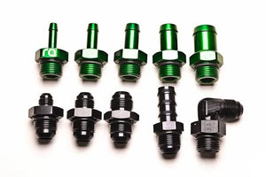 Radium Engineering 2-Piece Fuel Pump Clamp For Bosch 044 - Green W/ Logo - Main Product View