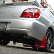 Load image into Gallery viewer, Rally Armor 02-07 Subaru WRX/STI/RS/2.5i (Wagons Req. Mod.) Red UR Mud Flap w/White Logo - Side View