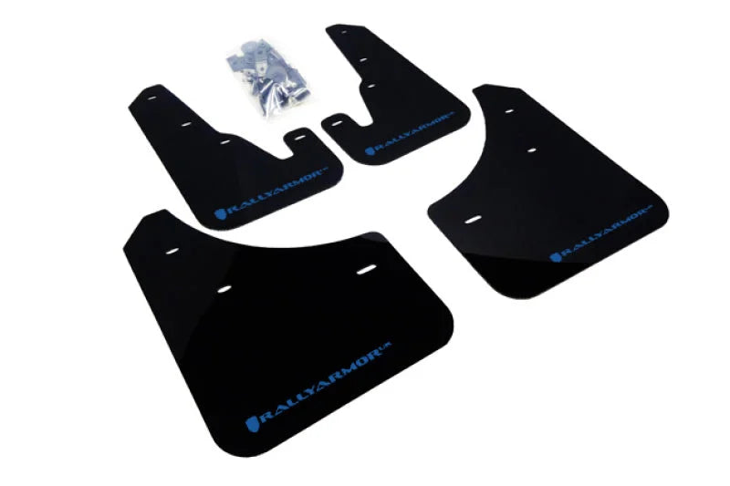 Rally Armor 04-09 Mazda3/Speed3 Black UR Mud Flap w/ Blue Logo - Main Product View