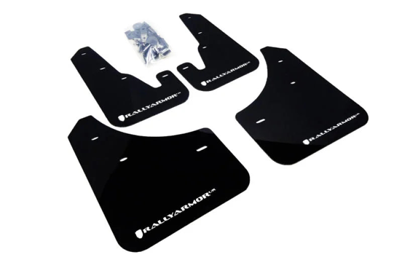 Rally Armor 04-09 Mazda3/Speed3 Black UR Mud Flap w/ White Logo - Main Product View