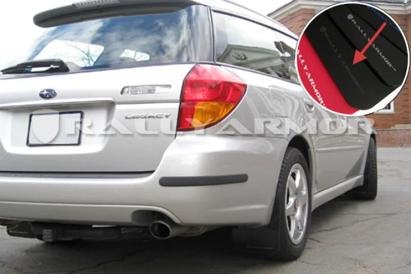 Rally Armor 05-09 Subaru Legacy / Outback Black UR Mud Flap w/Grey Logo - Side View