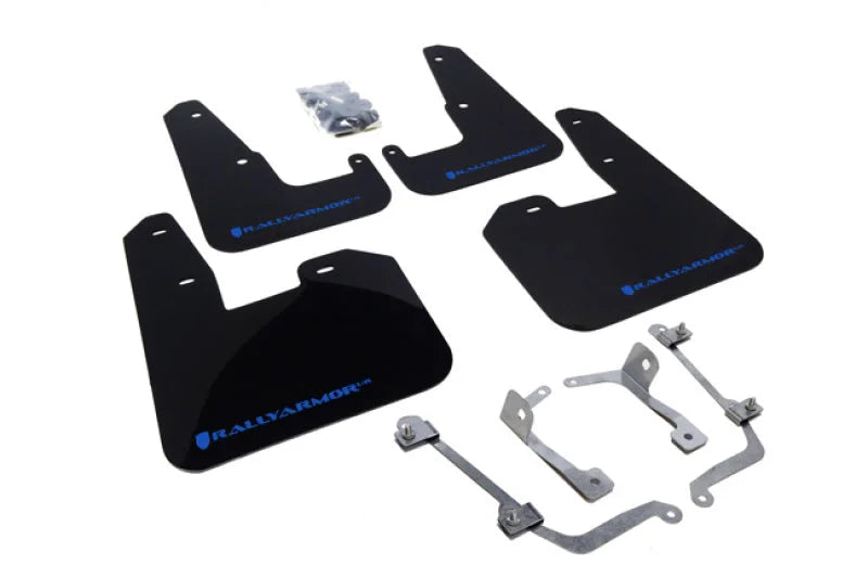 Rally Armor 08-11 Subaru STI (Hatch Only) / 11-14 WRX (Hatch Only) Black UR Mud Flap w/Blue Logo - Main Product View