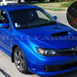 Load image into Gallery viewer, Rally Armor 08-11 Subaru STI (Hatch Only) / 11-14 WRX (Hatch Only) Black UR Mud Flap w/Blue Logo - Side View