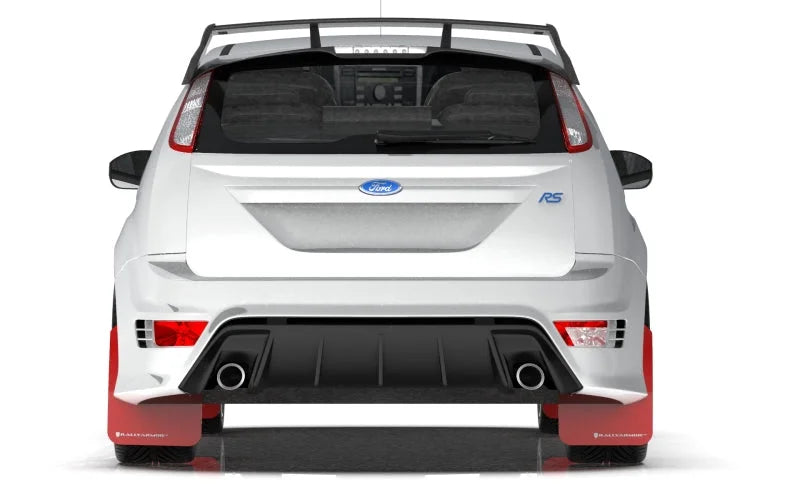 Rally Armor 09-11 Ford Focus MK2 RS Red UR Mud Flap Black Logo - Side View