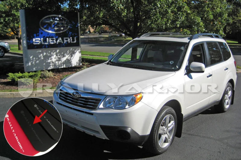 Rally Armor 09-13 Subaru Forester Black UR Mud Flap w/ Grey Logo - Side View
