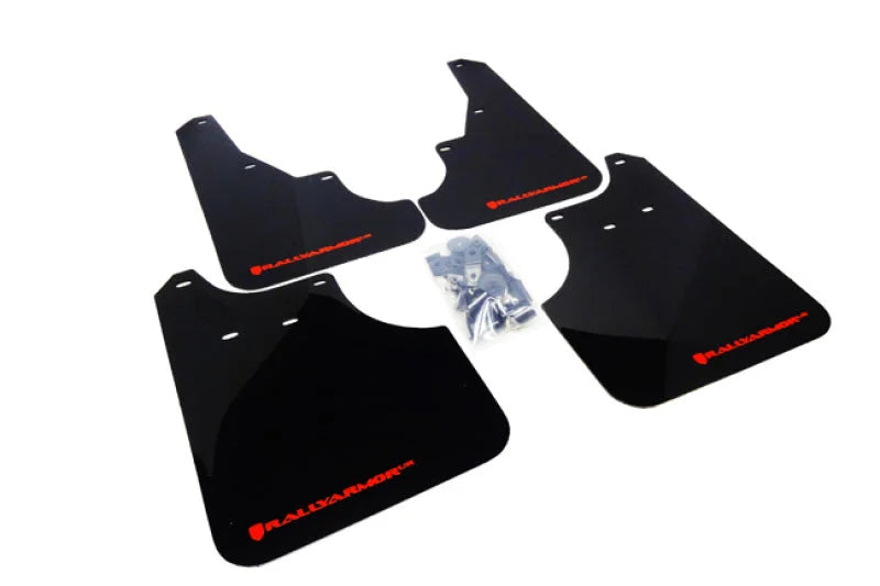 Rally Armor 09-13 Subaru Forester Black UR Mud Flap w/ Red Logo - Main Product View