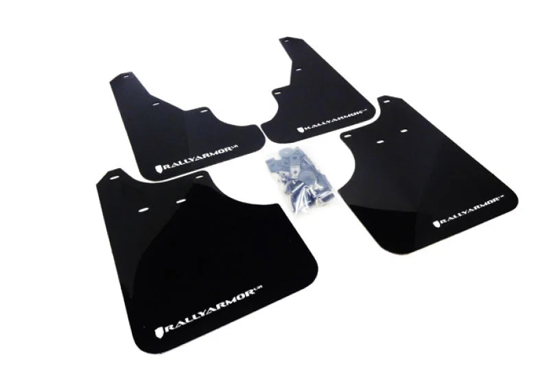 Rally Armor 09-13 Subaru Forester Black UR Mud Flap w/ White Logo - Main Product View