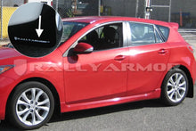 Load image into Gallery viewer, Rally Armor 10-13 Mazda3/Speed3 (Hatch/Sedan) Black UR Mud Flap w/White Logo - Side View