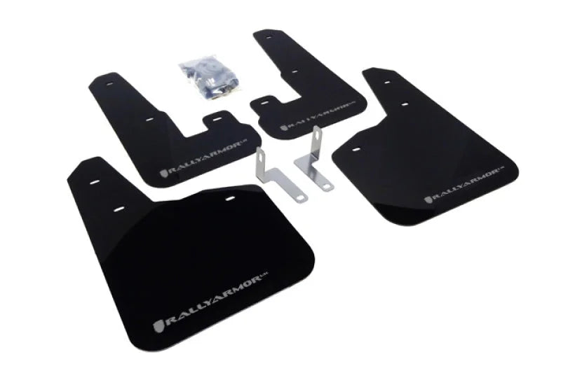 Rally Armor 10-14 Subaru Legacy Black UR Mud Flap w/ Silver Logo - Main Product View