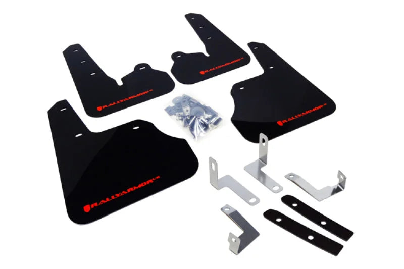 Rally Armor 12-16 Subaru Impreza 4D/5D Black UR Mud Flap w/Red Logo - Main Product View