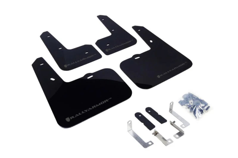 Rally Armor 12-18 Hyundai Veloster Black UR Mud Flap w/ Grey Logo - Main Product View
