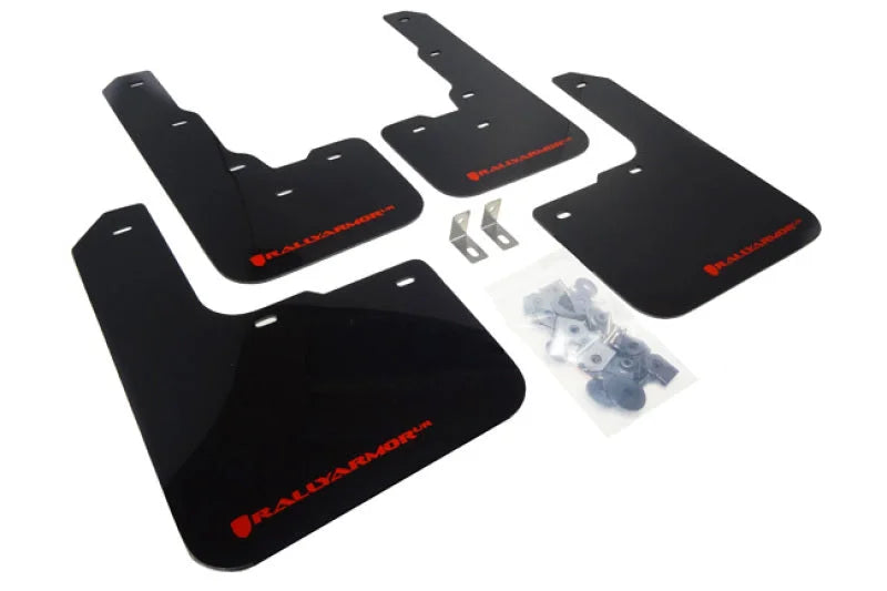 Rally Armor 13-16 Dodge Dart Black UR Mud Flap w/ Red Logo - Main Product View