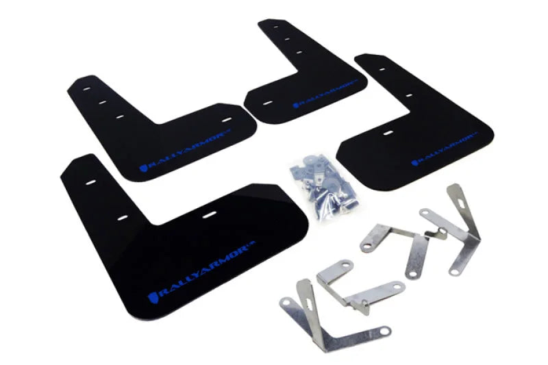 Rally Armor 13-17 Subaru BRZ/Toyota FR-S Black UR Mud Flap w/Blue Logo - Main Product View