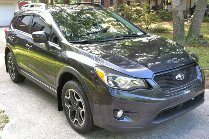 Rally Armor 13-17 Subaru Crosstrek XV Black UR Mud Flap w/Red Logo - Installation View