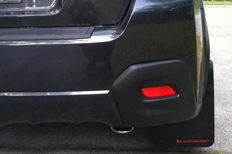 Rally Armor 13-17 Subaru Crosstrek XV Red Mud Flap w/White Logo - Additional View 5