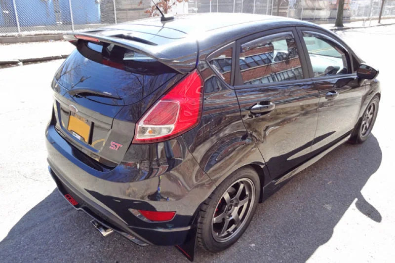Rally Armor 13-19 Ford Fiesta ST Black UR Mud Flap w/Red Logo - Back View