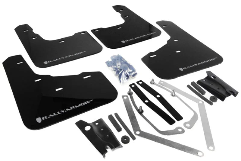 Rally Armor 13-19 Ford Fiesta ST Black UR Mud Flap w/Silver Logo - Main Product View