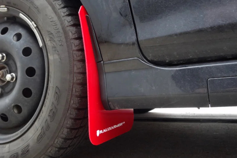 Rally Armor 13-19 Ford Fiesta ST Red UR Mud Flap w/White Logo - Additional View 9