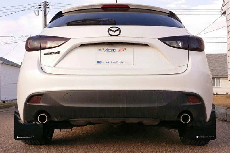 Rally Armor 14-18 Mazda3 Red UR Mud Flap w/White Logo - Side View