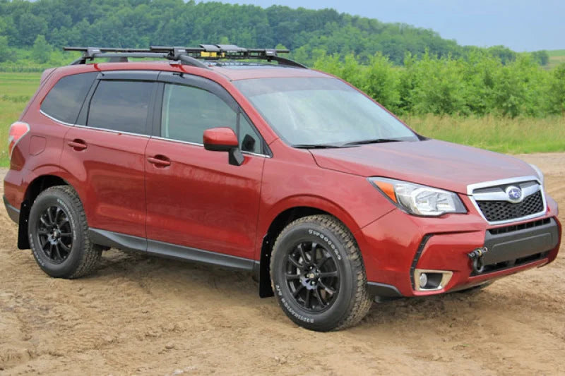 Rally Armor 14-18 Subaru Forester Black Mud Flap w/ Grey Logo - Side View