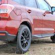 Load image into Gallery viewer, Rally Armor 14-18 Subaru Forester Black Mud Flap w/ Grey Logo - Back View