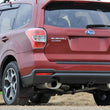 Load image into Gallery viewer, Rally Armor 14-18 Subaru Forester Black Mud Flap w/ Red Logo - Installation View