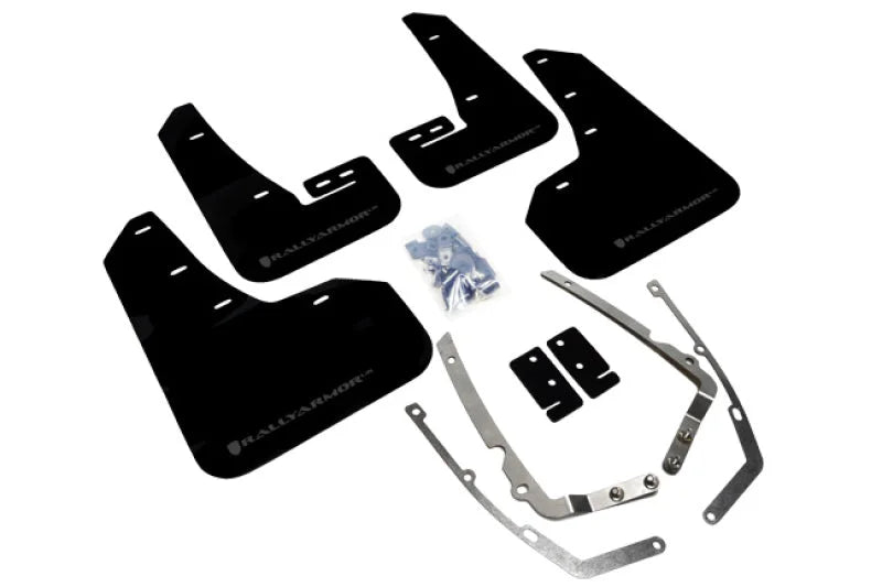 Rally Armor 15-21 MKVII VW Golf/GTI Black UR Mud Flap w/Grey Logo - Main Product View