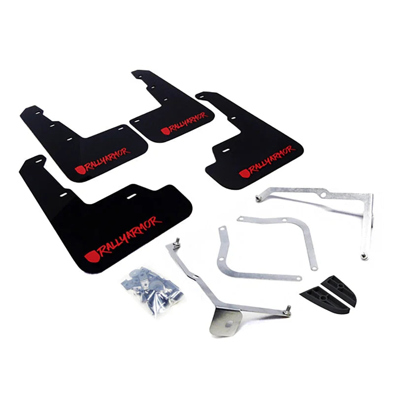 Rally Armor 15-21 Subaru WRX/STI Black UR Mud Flap w/Red Altered Font Logo - Main Product View
