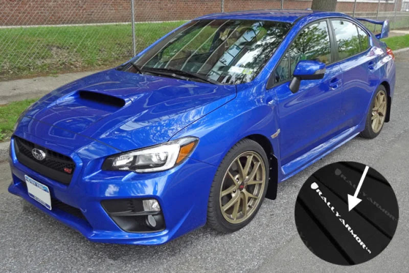 Rally Armor 15-21 Subaru WRX/STI Black UR Mud Flap w/White Logo - Additional View 6