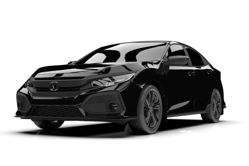 Rally Armor 17-19 Honda Civic Sport/Sport Touring Black UR Mud Flap w/Red Logo - Installation View